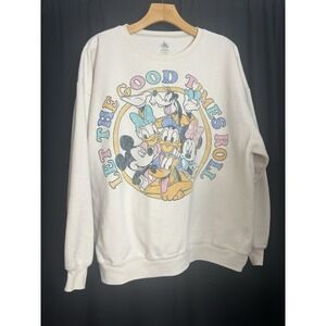 Disney Sweater Adult Size XL Faded Goofy Daffy Donald Duck Pullover Sweatshirt